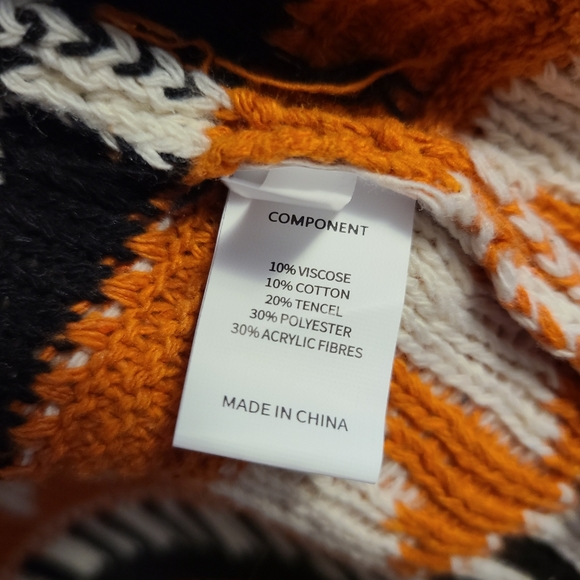 Aztec Zip Sweater Cardigan Medium - Picture 8 of 15